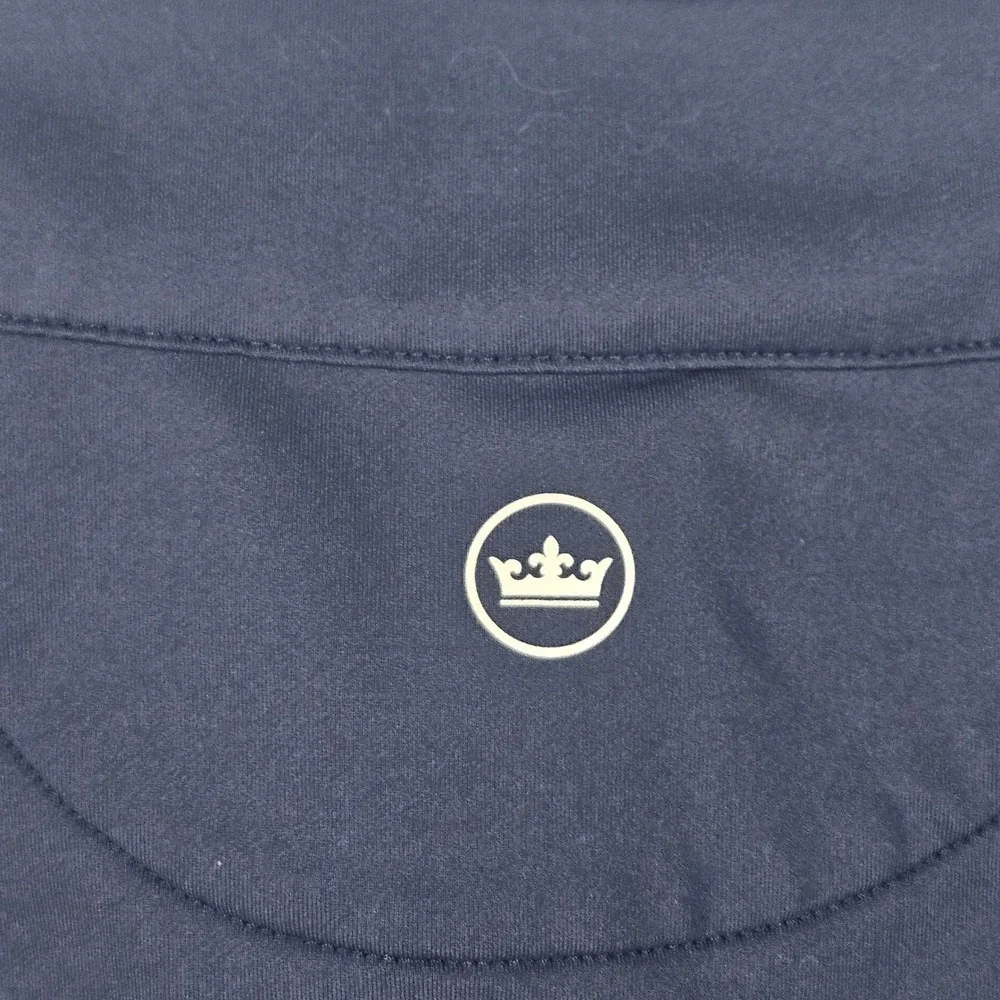 Peter Millar Perth Performance 1/4 Zip Mens Large Navy Blue Golf Outdoor Crown